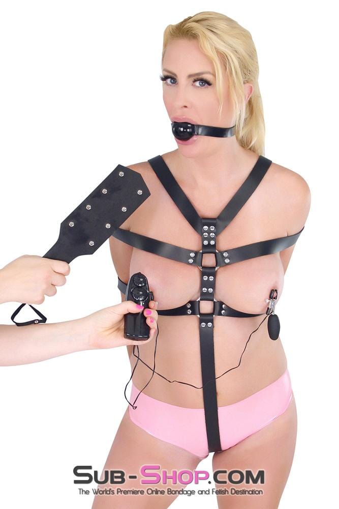 1730A      Bondage Beauty Harness, Black Leather Bondage   , Sub-Shop.com Bondage and Fetish Superstore