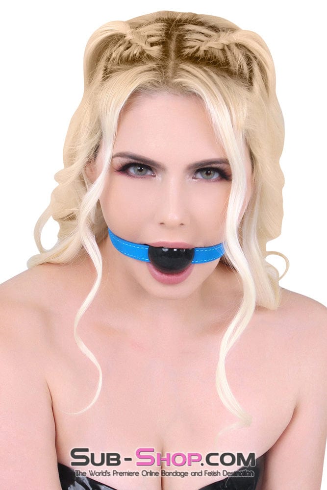 8845MQ      <b>BOGO!</b> Tantric Blue Strap Beginner Rubber Ball Gag Gags   , Sub-Shop.com Bondage and Fetish Superstore