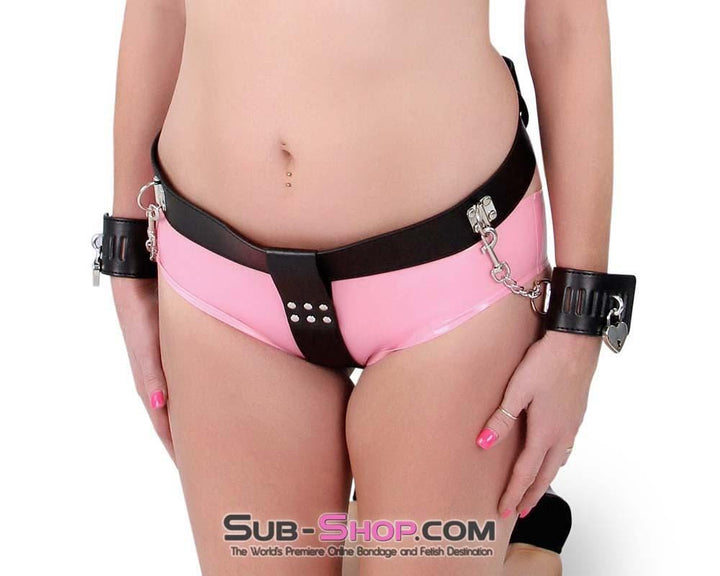 8862HS      Under Lock & Key Locking Female Chastity Harness with Wrist Cuffs Cuffs   , Sub-Shop.com Bondage and Fetish Superstore