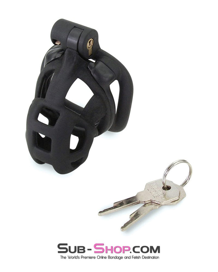 8883M      Chastity Games Locking Cock Cage, Medium Length Chastity   , Sub-Shop.com Bondage and Fetish Superstore