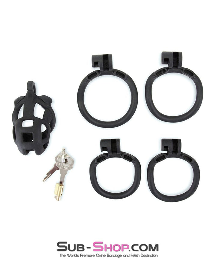 8883M      Chastity Games Locking Cock Cage, Medium Length Chastity   , Sub-Shop.com Bondage and Fetish Superstore