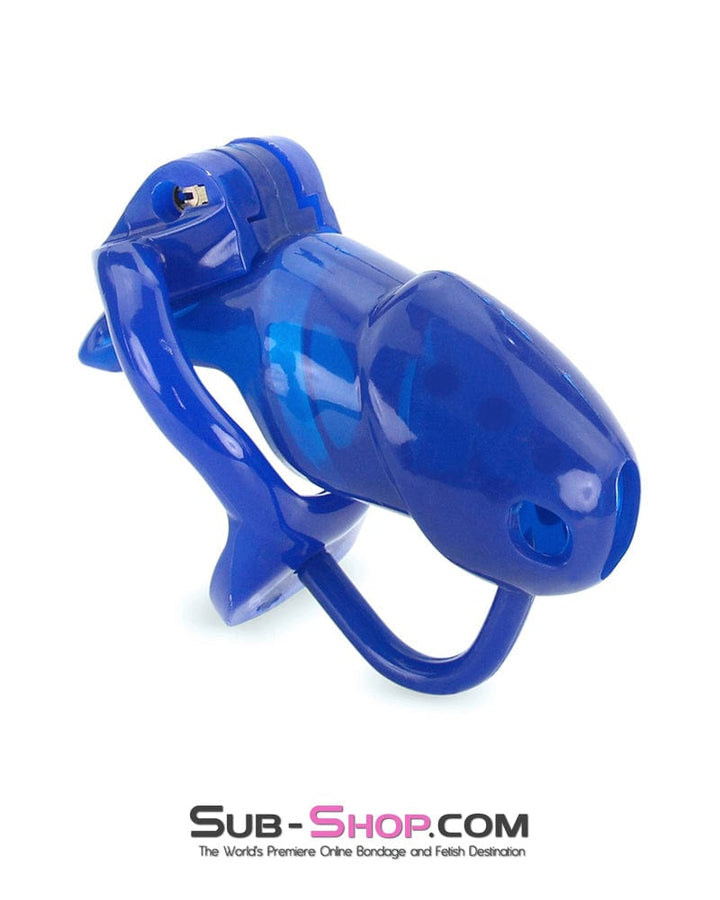 8885AE      Spiked Blue Balls Silicone Chastity with Ball Spreader Chastity   , Sub-Shop.com Bondage and Fetish Superstore