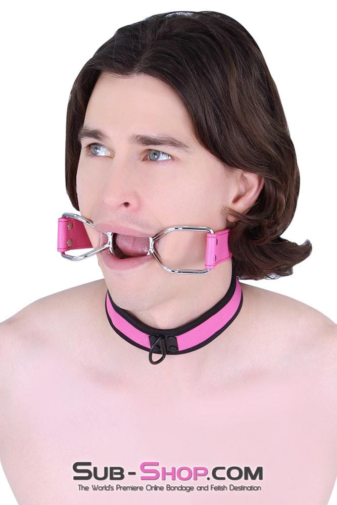 8912MQ-SIS      Open Wide My Pretty Sissy Boi Hot BDSM Training Pink Open Mouth Ring Gag Sissy   , Sub-Shop.com Bondage and Fetish Superstore