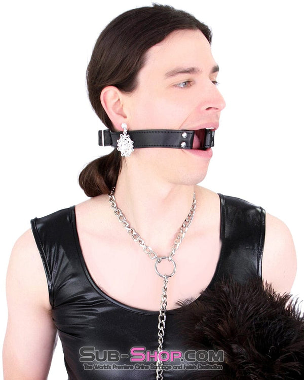 8958DL-SIS      Sissy Mistress Slave Bondage Basics Leatherette Open Mouth Ring Gag Sissy   , Sub-Shop.com Bondage and Fetish Superstore