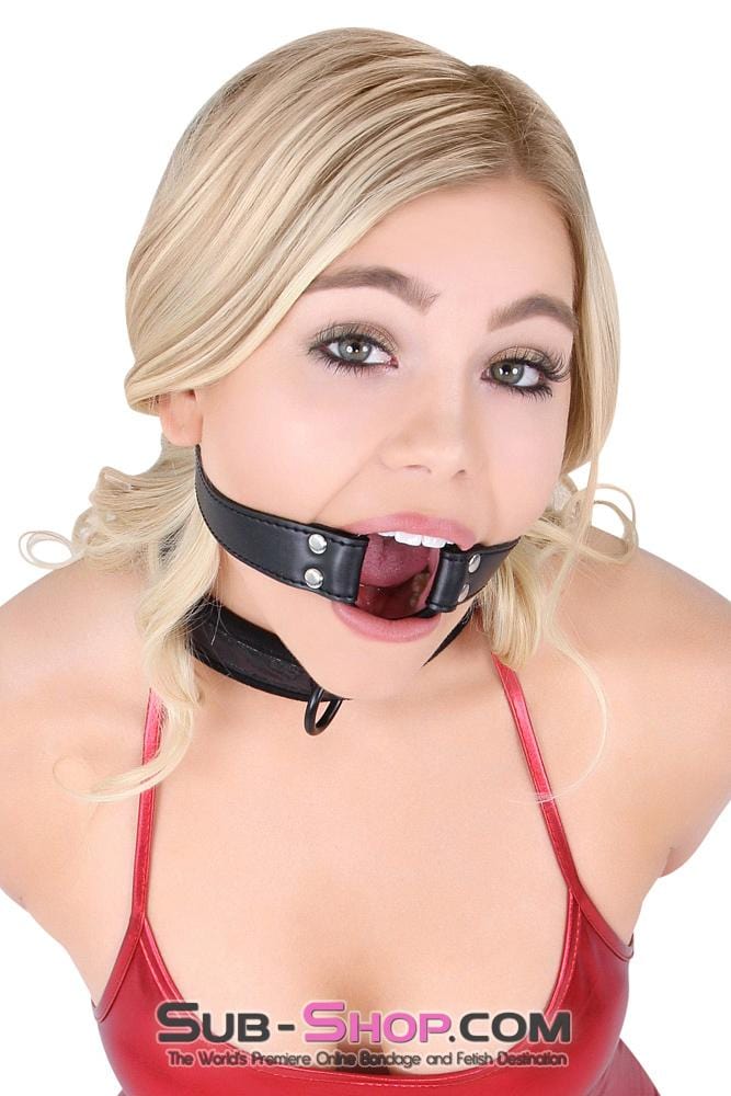 8958DL      Bondage Basics Leatherette Open Mouth Ring Gag Gags   , Sub-Shop.com Bondage and Fetish Superstore