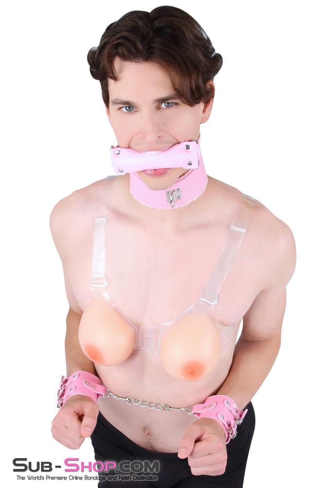 8968DL-SIS      Sissy Glam Girl Double Strap Pink Wrist Cuffs Sissy   , Sub-Shop.com Bondage and Fetish Superstore