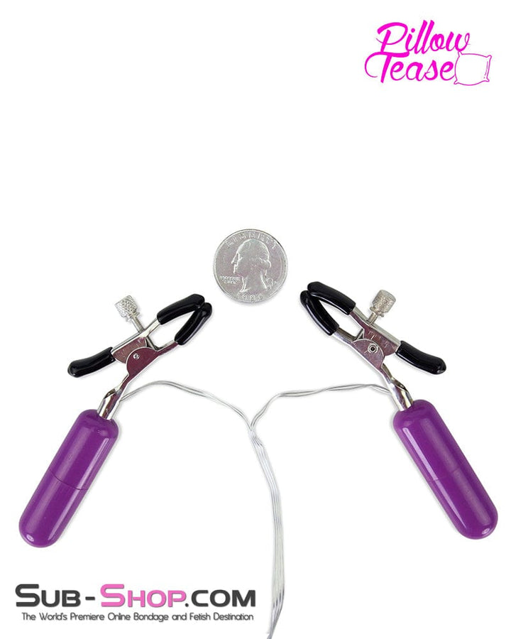 9007M-SIS      Prissy Sissy Accessory 7 Sissy Mistress Function Vibrating Purple Nipple Clamps Set Sissy   , Sub-Shop.com Bondage and Fetish Superstore