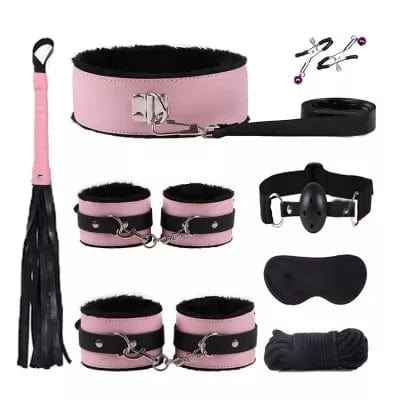 9023DL      8 Pc Purrfectly Pink Plush Bondage Fantasy Set Bondage Set   , Sub-Shop.com Bondage and Fetish Superstore