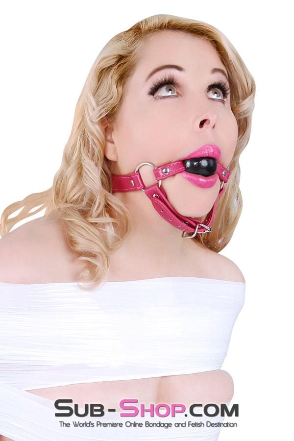 9061DL      Sex Bomb Pink Strap Rubber Ballgag with Chin Strap - LAST CHANCE - Final Closeout! MEGA Deal   , Sub-Shop.com Bondage and Fetish Superstore