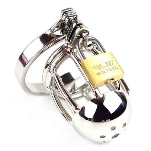 9067M      Dragon’s Teeth Chastity Cock Cage with Removeable CBT Ring – Medium Base Ring Chastity   , Sub-Shop.com Bondage and Fetish Superstore