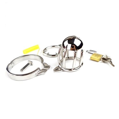 9067M      Dragon’s Teeth Chastity Cock Cage with Removeable CBT Ring – Medium Base Ring Chastity   , Sub-Shop.com Bondage and Fetish Superstore