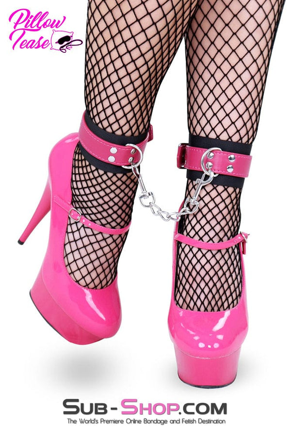 9095M-SIS      Sex Bomb Pink Sissy Bitch and Nylon Ankle Bondage Cuffs Sissy   , Sub-Shop.com Bondage and Fetish Superstore