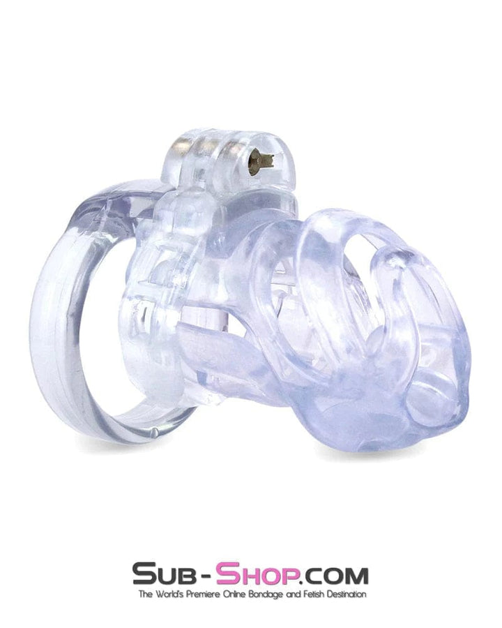 9321M-SIS      Forced Sissy Long Clear Male Chastity with Optional Prince Albert Insert Sissy   , Sub-Shop.com Bondage and Fetish Superstore