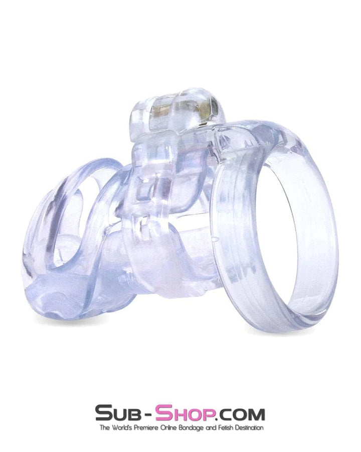 9321M-SIS      Forced Sissy Long Clear Male Chastity with Optional Prince Albert Insert Sissy   , Sub-Shop.com Bondage and Fetish Superstore