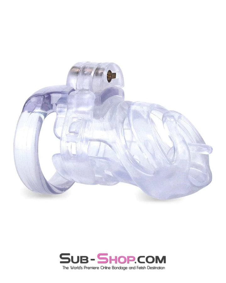 9321M-SIS      Forced Sissy Long Clear Male Chastity with Optional Prince Albert Insert Sissy   , Sub-Shop.com Bondage and Fetish Superstore