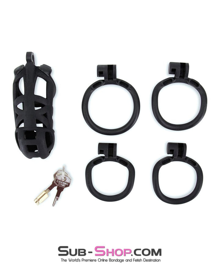 9343M      Chastity Games Locking Cock Cage, 2XL Length Chastity   , Sub-Shop.com Bondage and Fetish Superstore