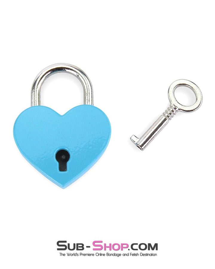 9721AE      Diamond Blue Bondage Gear Heart Padlock - LAST CHANCE - Final Closeout! MEGA Deal   , Sub-Shop.com Bondage and Fetish Superstore