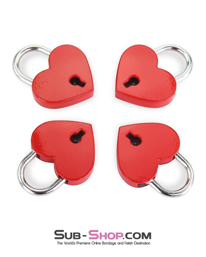 9724AE      Red Heart Bondage Gear Padlock Padlock   , Sub-Shop.com Bondage and Fetish Superstore