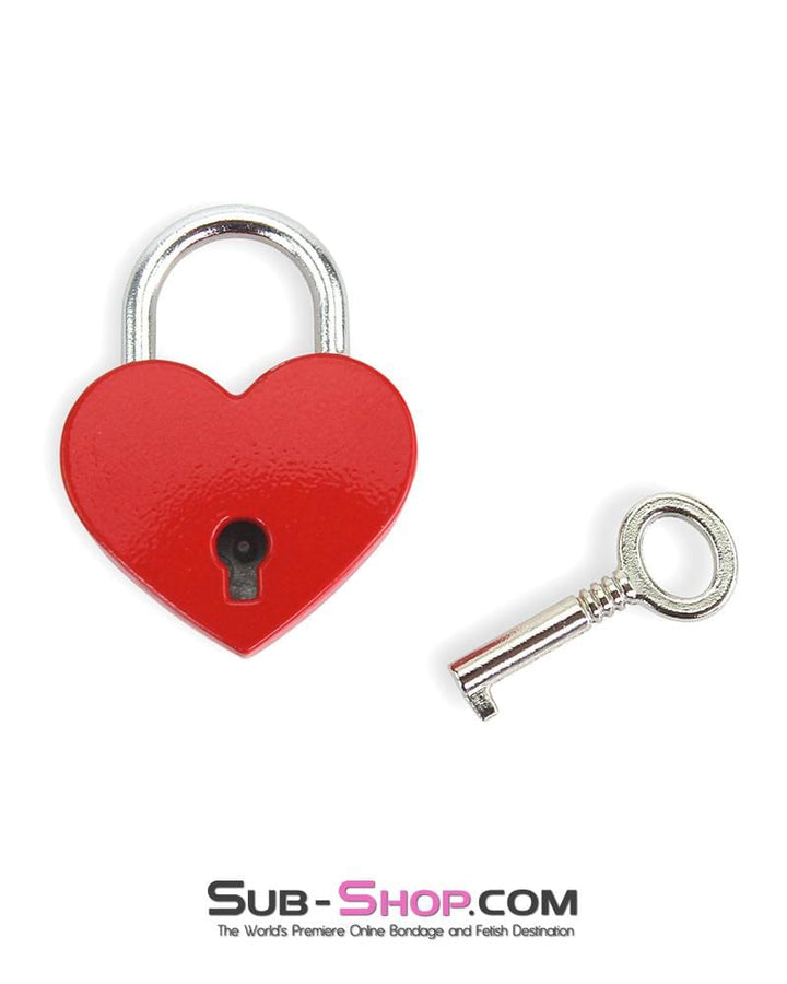 9724AE      Red Heart Bondage Gear Padlock Padlock   , Sub-Shop.com Bondage and Fetish Superstore