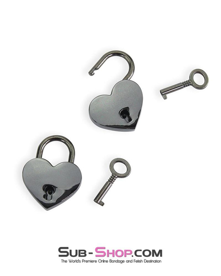 9725AE      Black Chrome Heart Bondage Gear Padlock Padlock   , Sub-Shop.com Bondage and Fetish Superstore