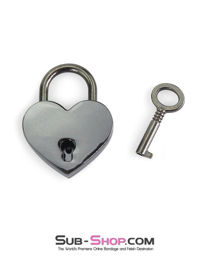 9725AE      Black Chrome Heart Bondage Gear Padlock Padlock   , Sub-Shop.com Bondage and Fetish Superstore