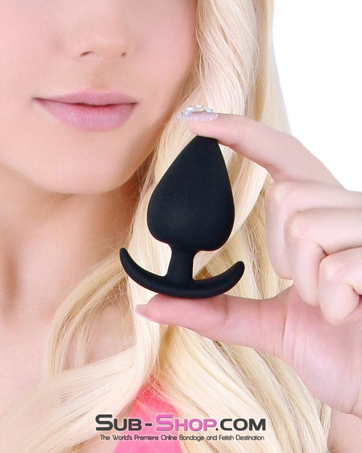 9828E      Medium Black Silicone Anal Sex Trainer Plug - LAST CHANCE - Final Closeout! MEGA Deal   , Sub-Shop.com Bondage and Fetish Superstore