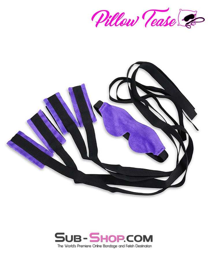 9919DL      Beginner Soft Purple Blindfold, Wrist and Ankle Cuffs Bondage Set Bondage Set   , Sub-Shop.com Bondage and Fetish Superstore