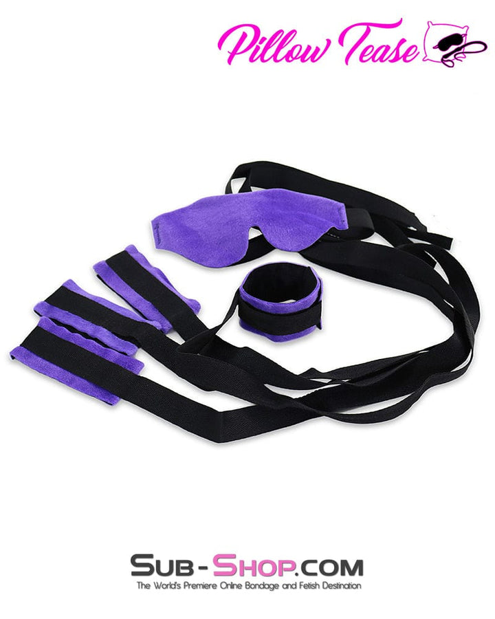 9919DL      Beginner Soft Purple Blindfold, Wrist and Ankle Cuffs Bondage Set Bondage Set   , Sub-Shop.com Bondage and Fetish Superstore