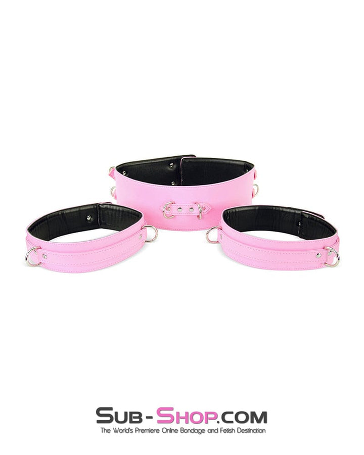 9945M      Pink Padded Bondage Belt, Thigh Cuffs, Wrist Cuffs and Connector Strap Belts and Thigh Cuffs   , Sub-Shop.com Bondage and Fetish Superstore