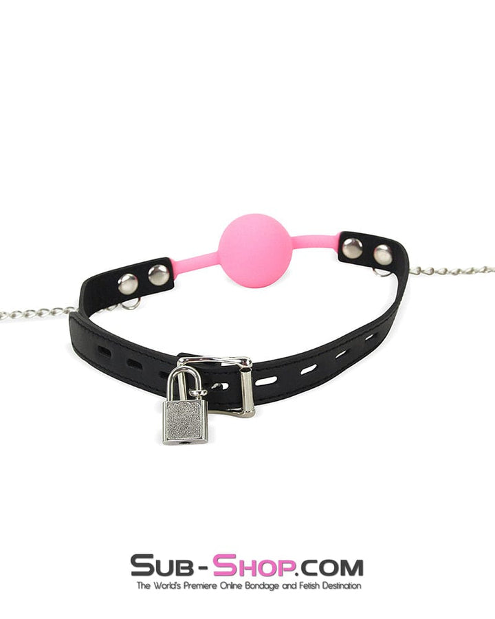 9946M      Pink Premium Hush Locking Silicone Ball Gag With Nipple Clamps - LAST CHANCE - Final Closeout! MEGA Deal   , Sub-Shop.com Bondage and Fetish Superstore