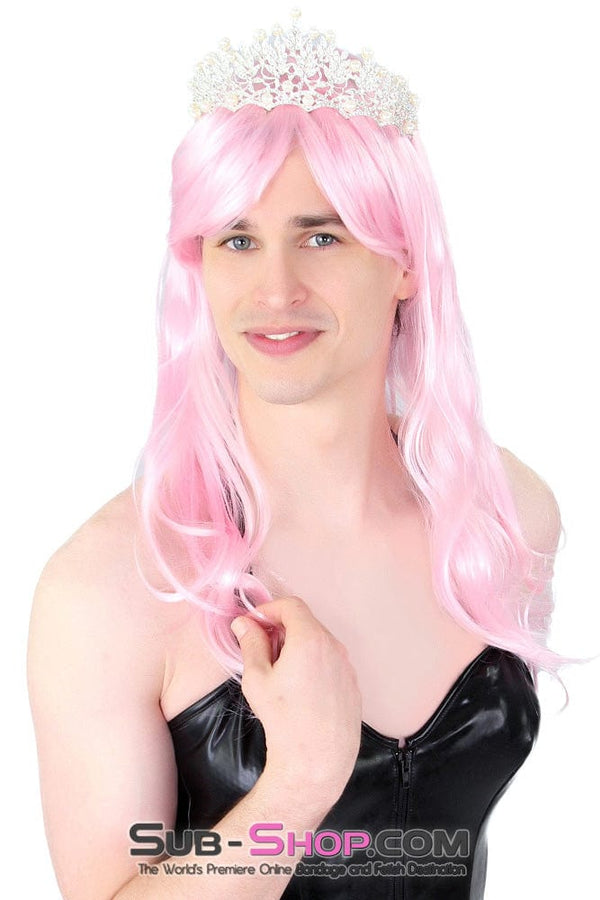 9966AE-SIS      Pretty Sissy in Pink 24" Long Sexy Roleplay Wig Sissy   , Sub-Shop.com Bondage and Fetish Superstore